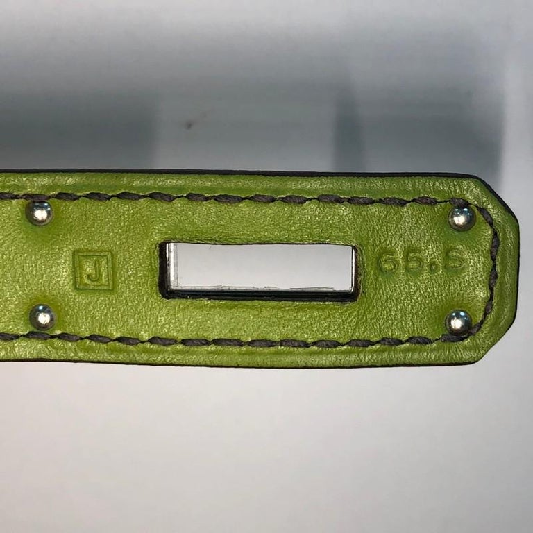 Hermes Birkin 35 Vert Anis Green Crocodile Palladium Hardware at 1stDibs