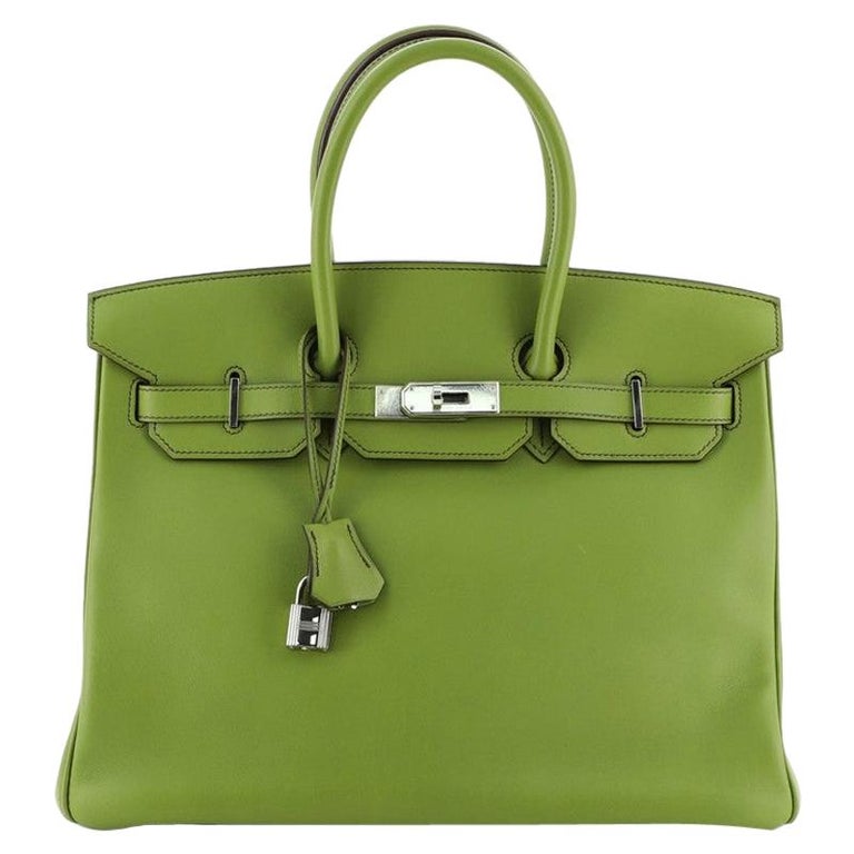 Hermes Womens Vert Anis Green Gold Hardware Togo Leather 35 cm