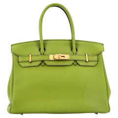 Hermes Birkin Handbag Vert Anis Togo with Gold Hardware 30