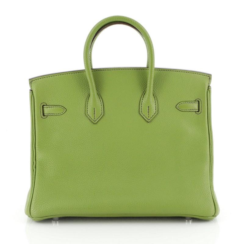 Green Hermes Birkin Handbag Vert Anis Togo With Palladium Hardware 25 