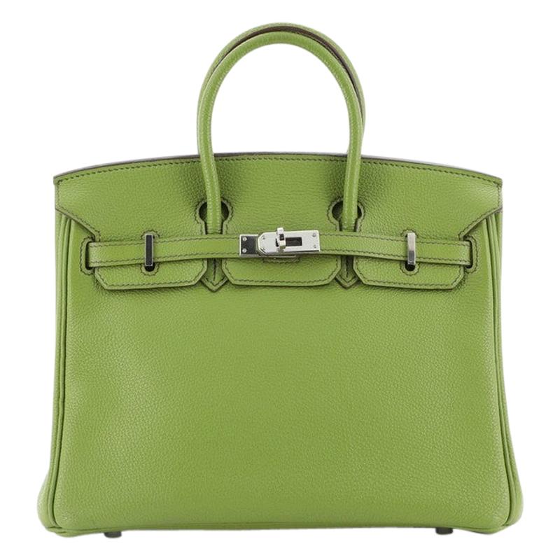 Hermes Birkin Handbag Vert Anis Togo With Palladium Hardware 25 