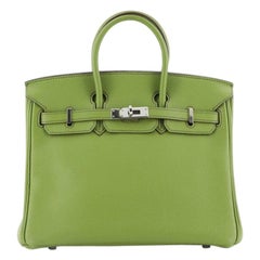 Hermes Birkin Handbag Vert Anis Togo With Palladium Hardware 25