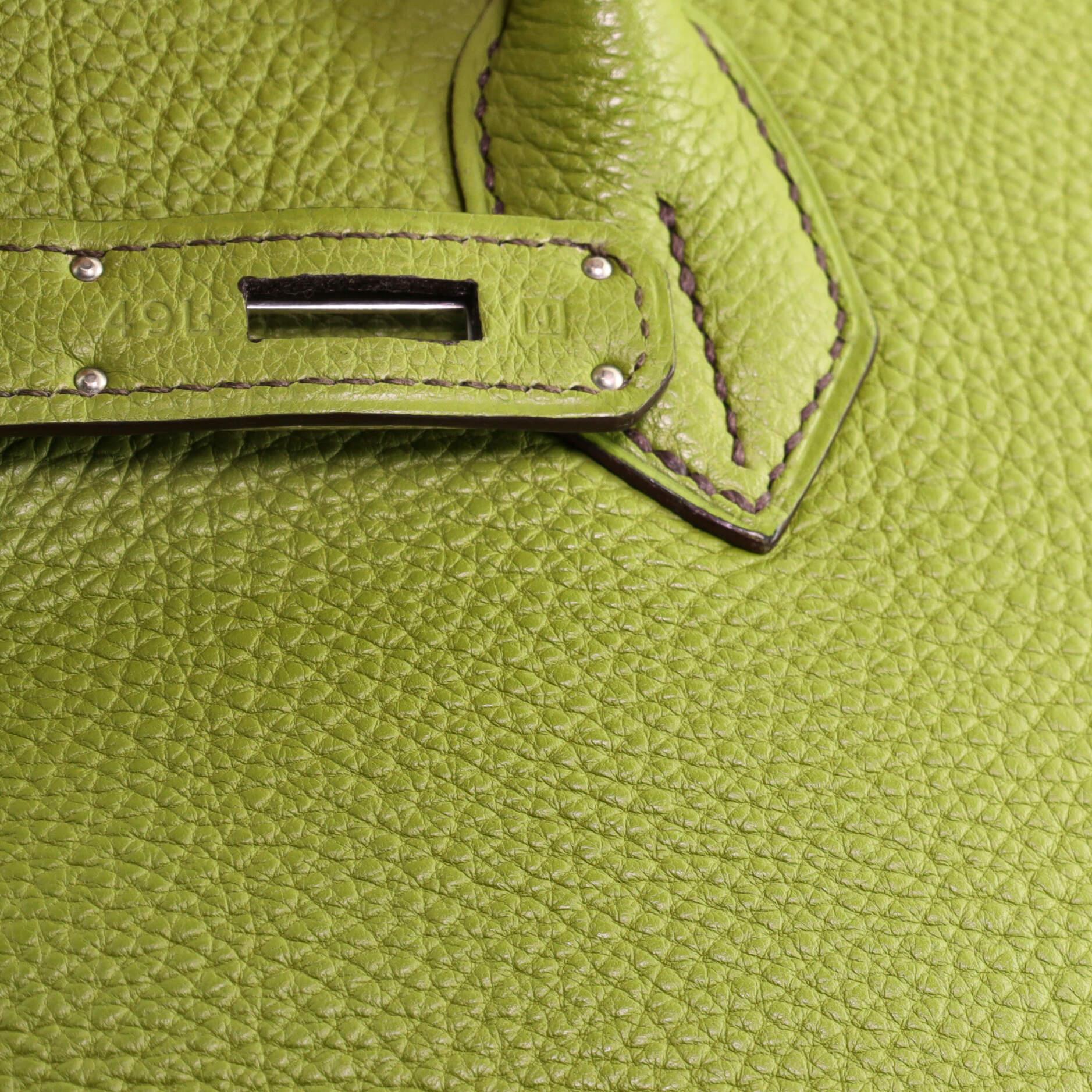 Hermes Birkin Handbag Vert Anis Togo with Palladium Hardware 35 6