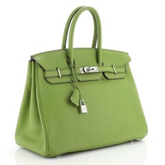 Hermes Birkin Handbag Vert Anis Togo with Palladium Hardware 35