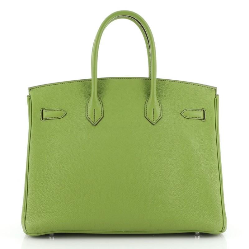 Green Hermes Birkin Handbag Vert Anis Togo with Palladium Hardware 35