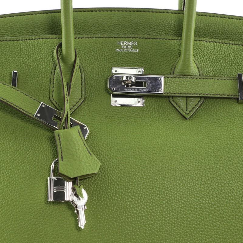 Hermes Birkin Handbag Vert Anis Togo with Palladium Hardware 35 2