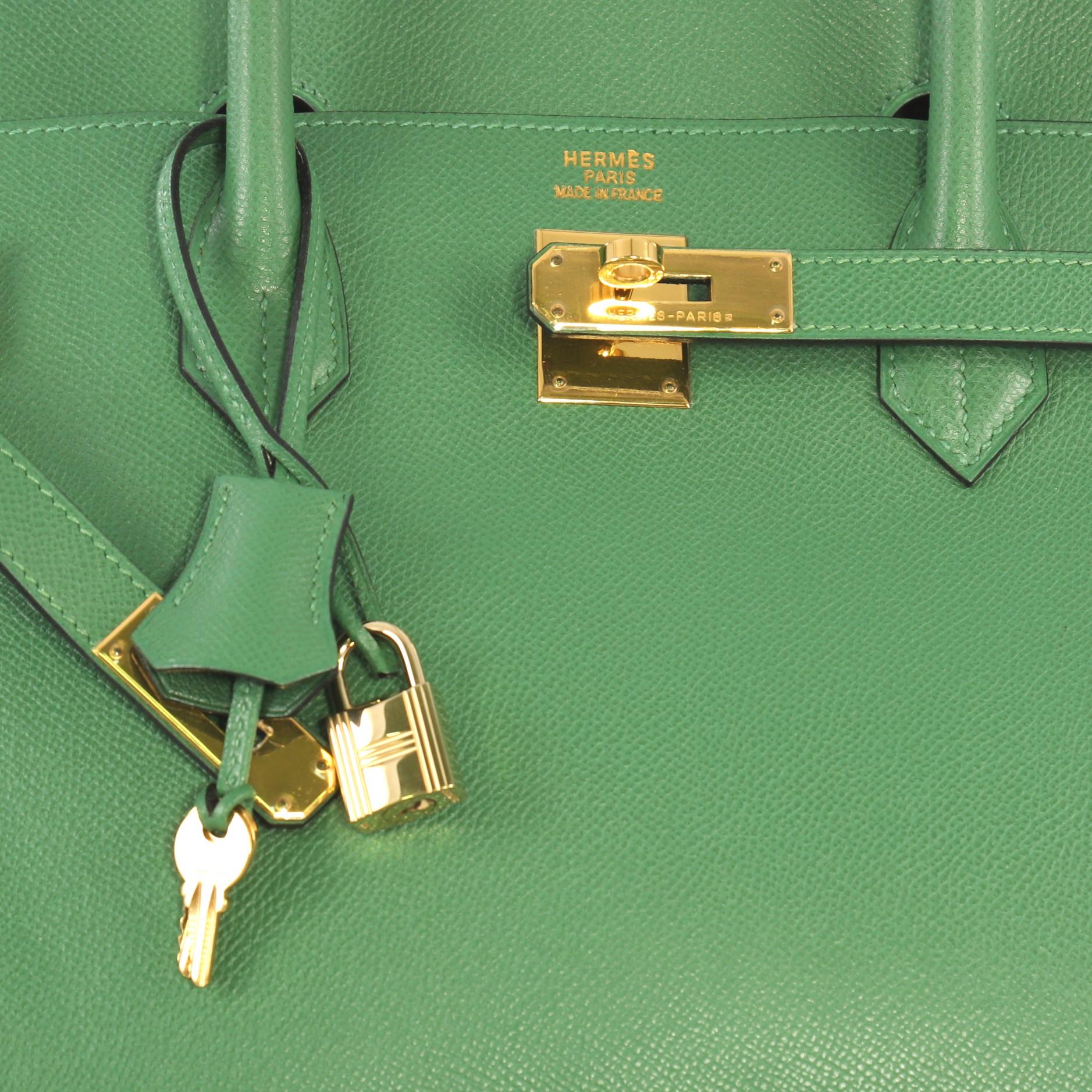 Women's Hermes Birkin Handbag Vert Bengale Courchevel with Gold Hardware 40