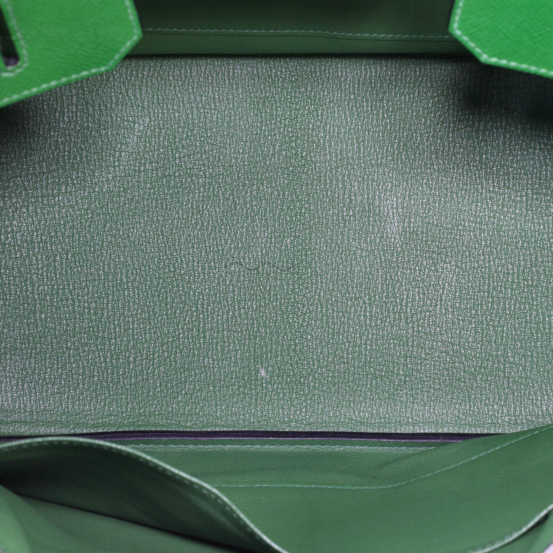 Hermes Birkin Handbag Vert Bengale Epsom with Palladium Hardware 35 In Good Condition In NY, NY