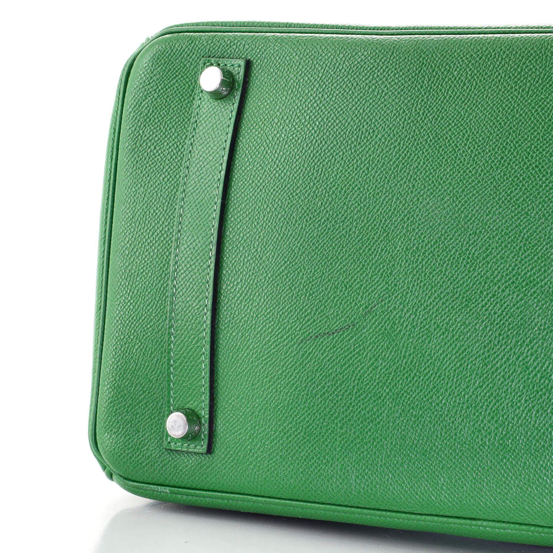 Women's or Men's Hermes Birkin Handbag Vert Bengale Epsom with Palladium Hardware 35