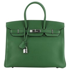 Hermes Birkin Handbag Vert Bengale Epsom with Palladium Hardware 35