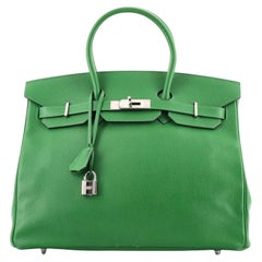 Hermes Birkin Handbag Vert Bengale Epsom with Palladium Hardware 35
