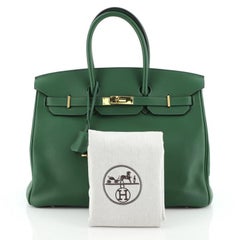 Hermes  Birkin Handbag Vert Bengale Swift with Gold Hardware 35