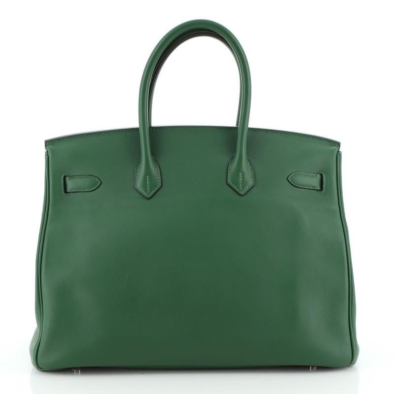 Hermes  Birkin Handbag Vert Bengale Swift with Gold Hardware 35 In Good Condition In NY, NY