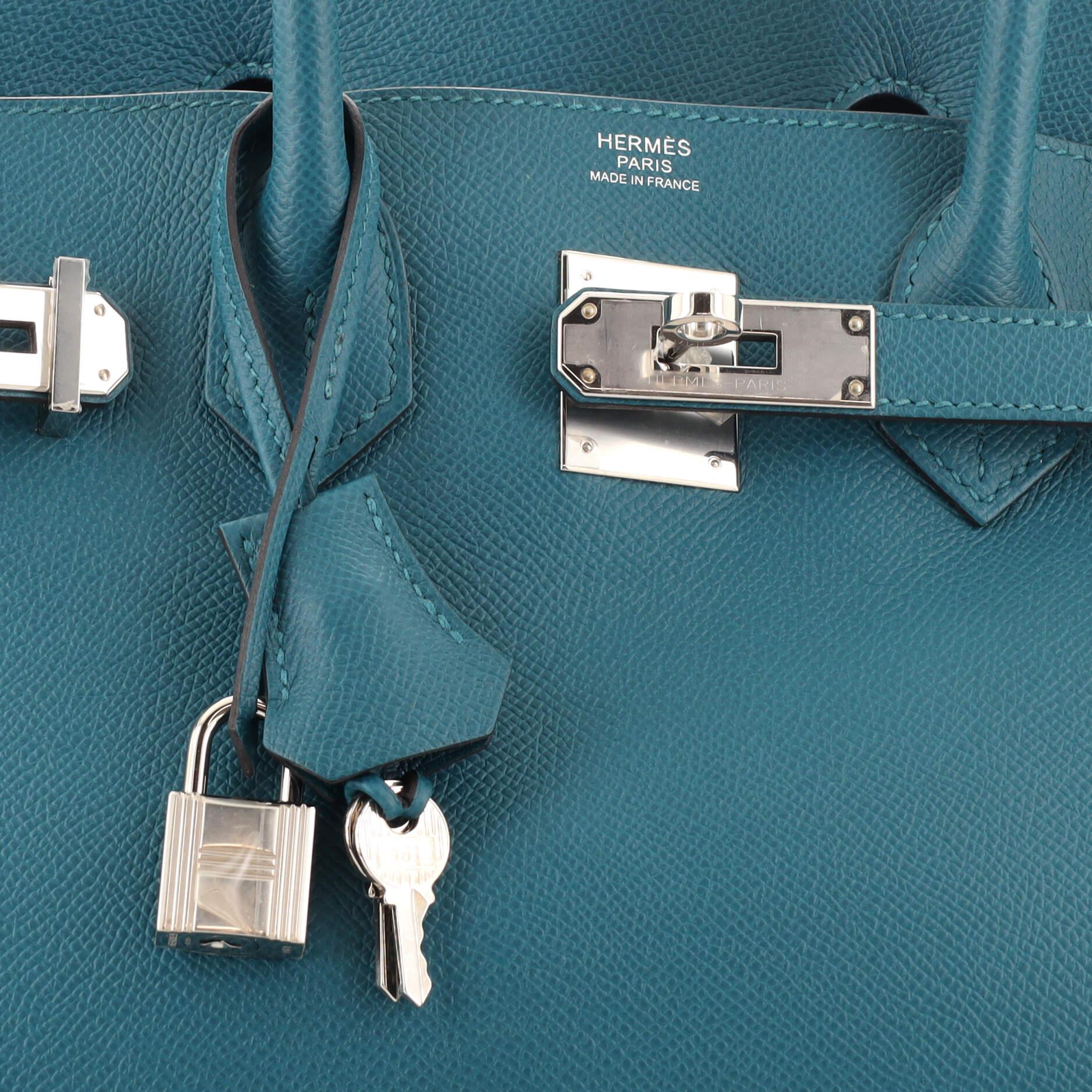 Hermes Birkin Handbag Vert Bosphore Epsom with Palladium Hardware 30 3