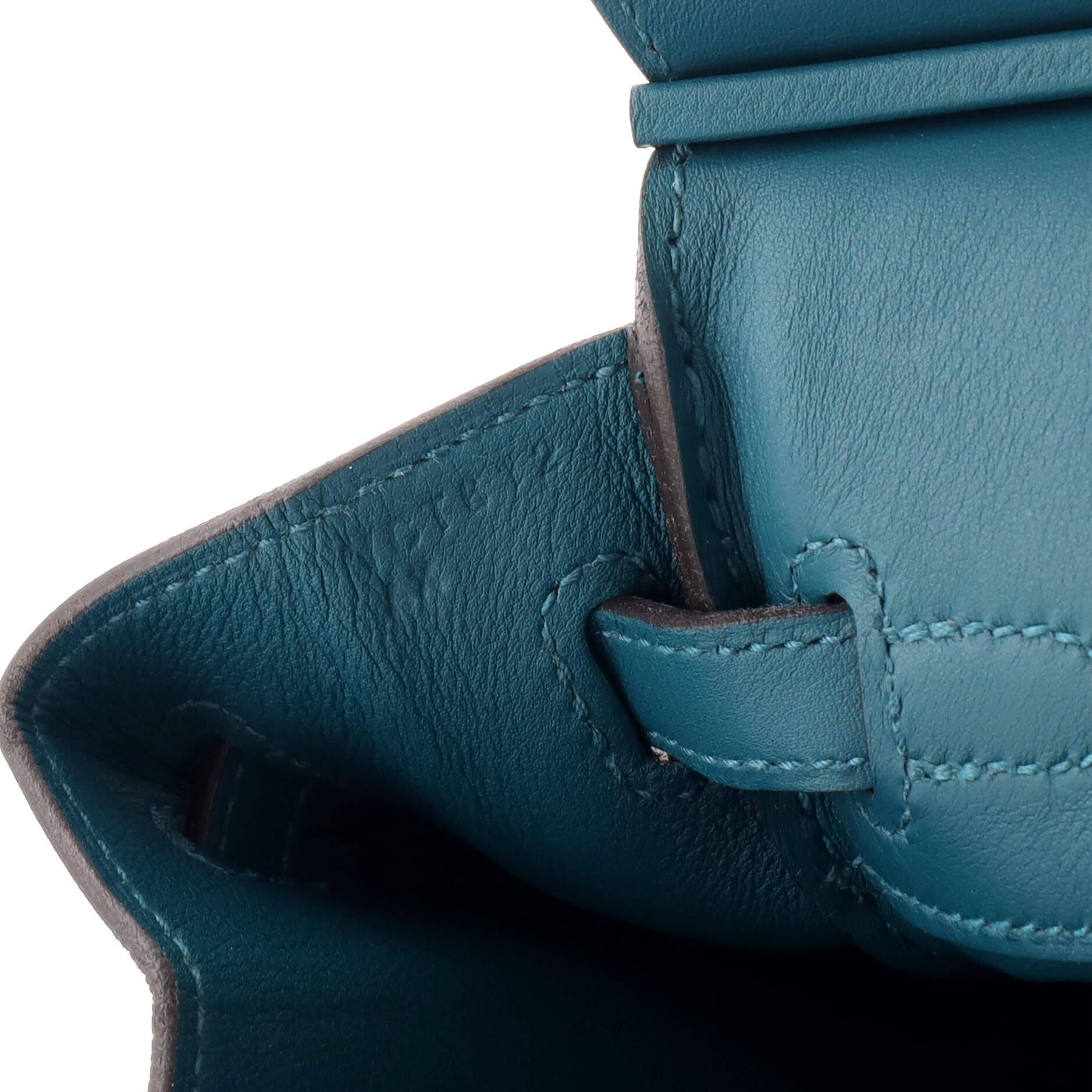 Hermes Birkin Handbag Vert Bosphore Swift with Palladium Hardware 25 5