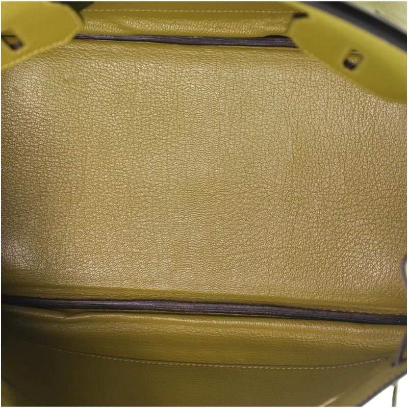 Hermes Birkin Handbag Vert Chartreuse Clemence with Palladium Hardware 30 In Good Condition In NY, NY