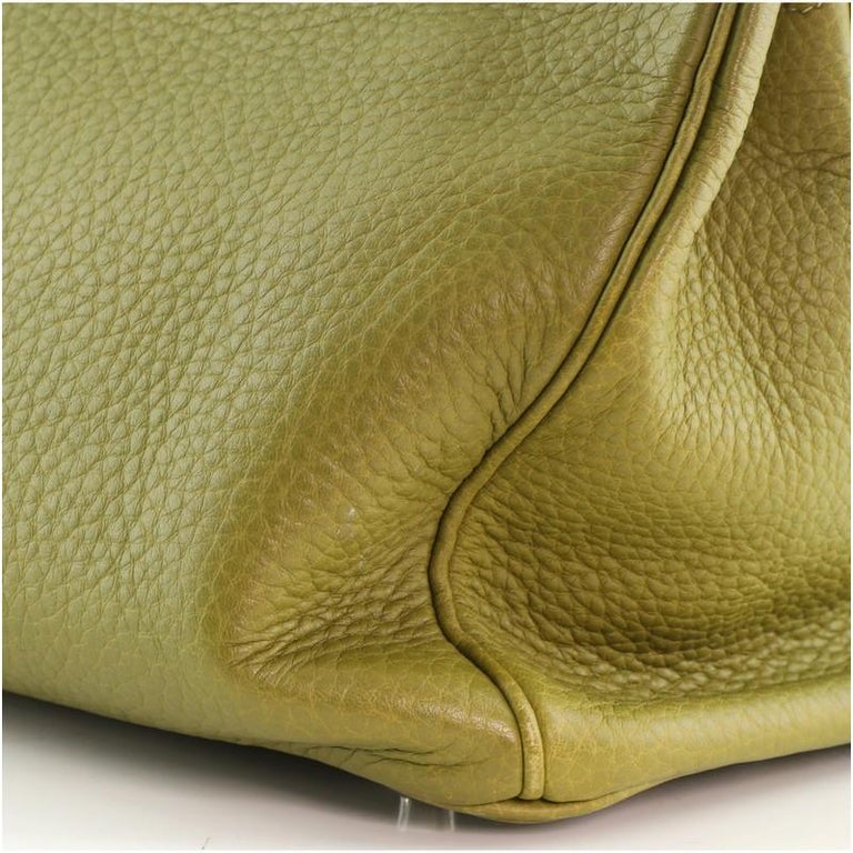 Hermes Clemence Leather 35 CM Birkin bag Vert Chartreuse with