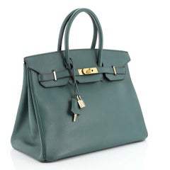 Hermes Birkin Handbag Vert Clair Ardennes with Gold Hardware 35