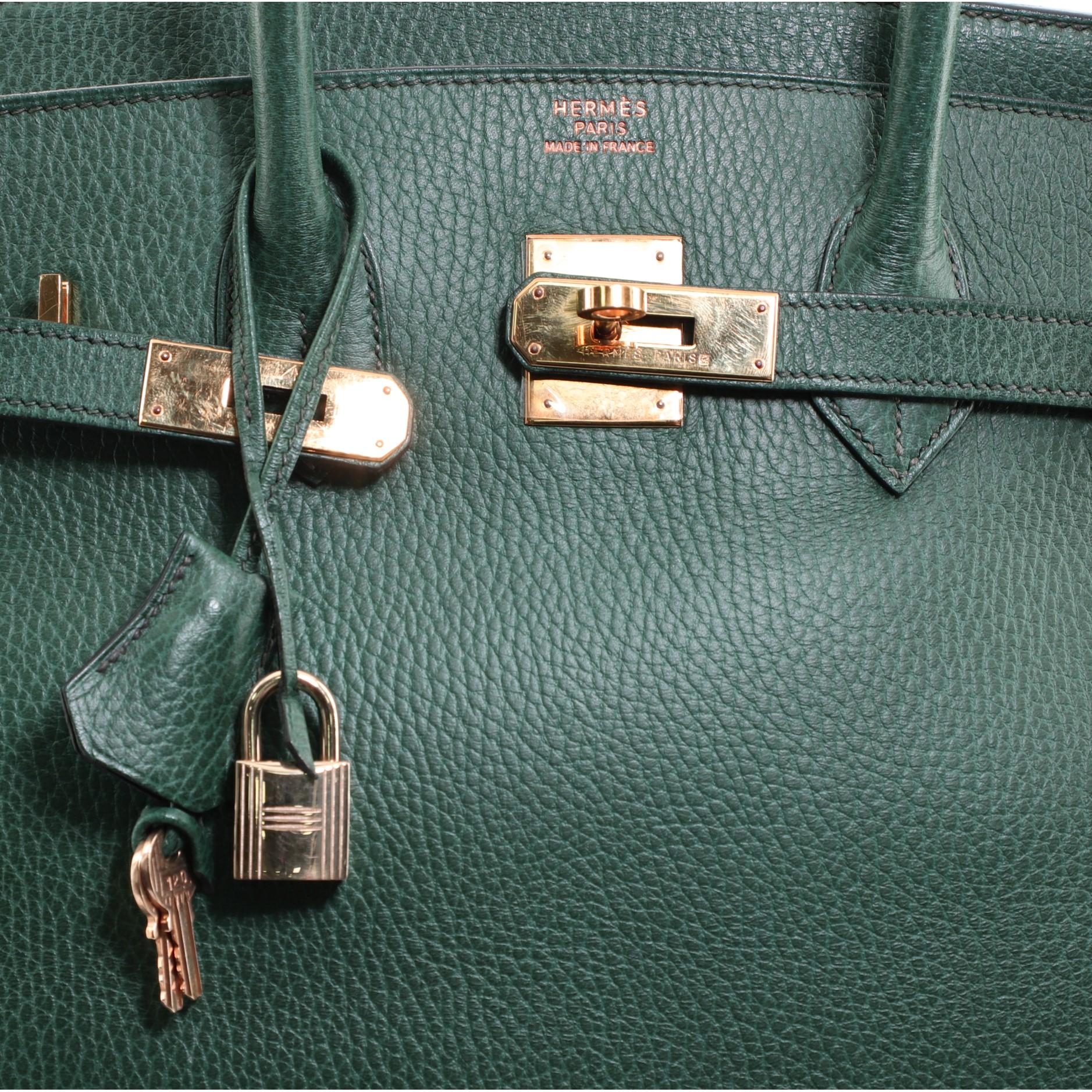 Hermes Birkin Handbag Vert Clair Ardennes with Gold Hardware 35 1