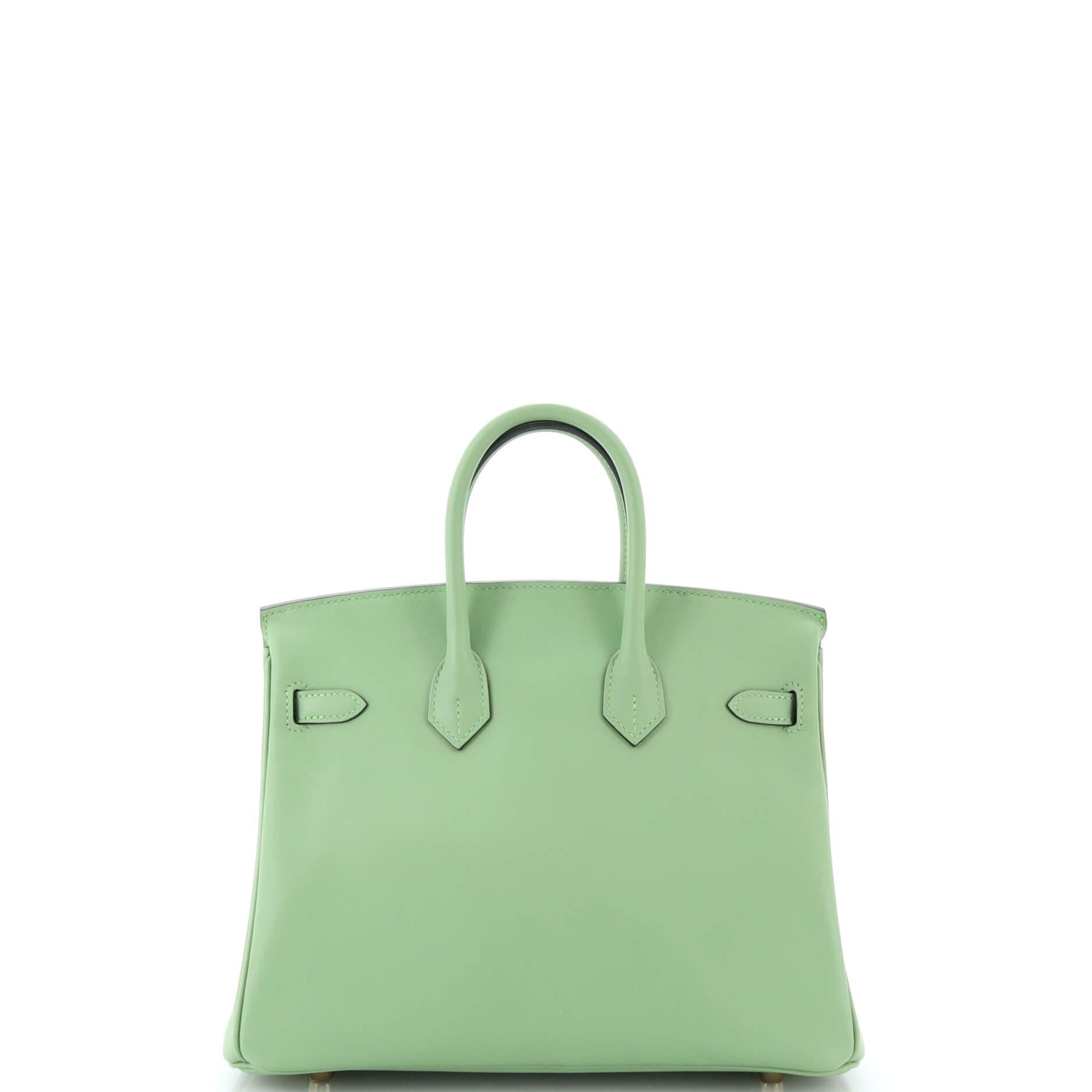 Women's or Men's Hermes Birkin Handbag Vert Criquet Swift with Gold Hardware 25