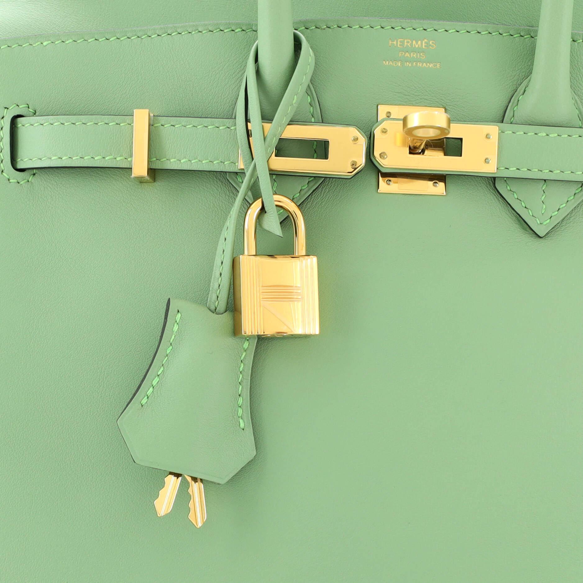 Hermes Birkin Handbag Vert Criquet Swift with Gold Hardware 25 3