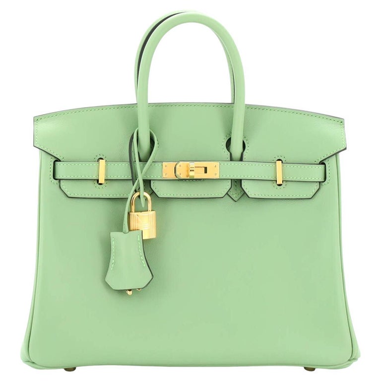Hermes Kelly 25 Sellier Bag Vert Criquet Epsom Leather with Gold Hardware