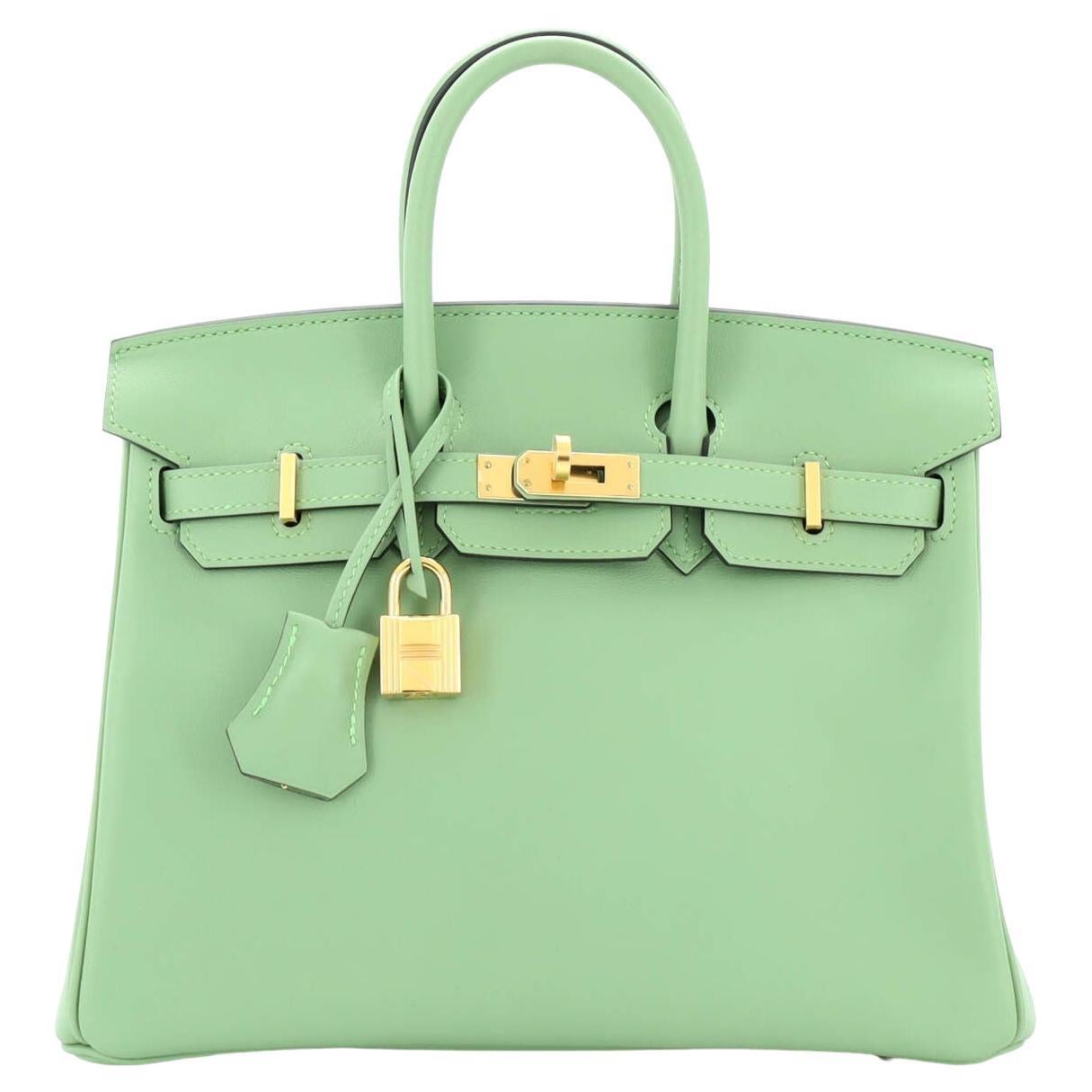 Hermes Birkin Handbag Vert Criquet Swift with Gold Hardware 25