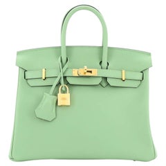 Hermes Birkin Handtasche Vert Criquet Swift mit Gold Hardware 25