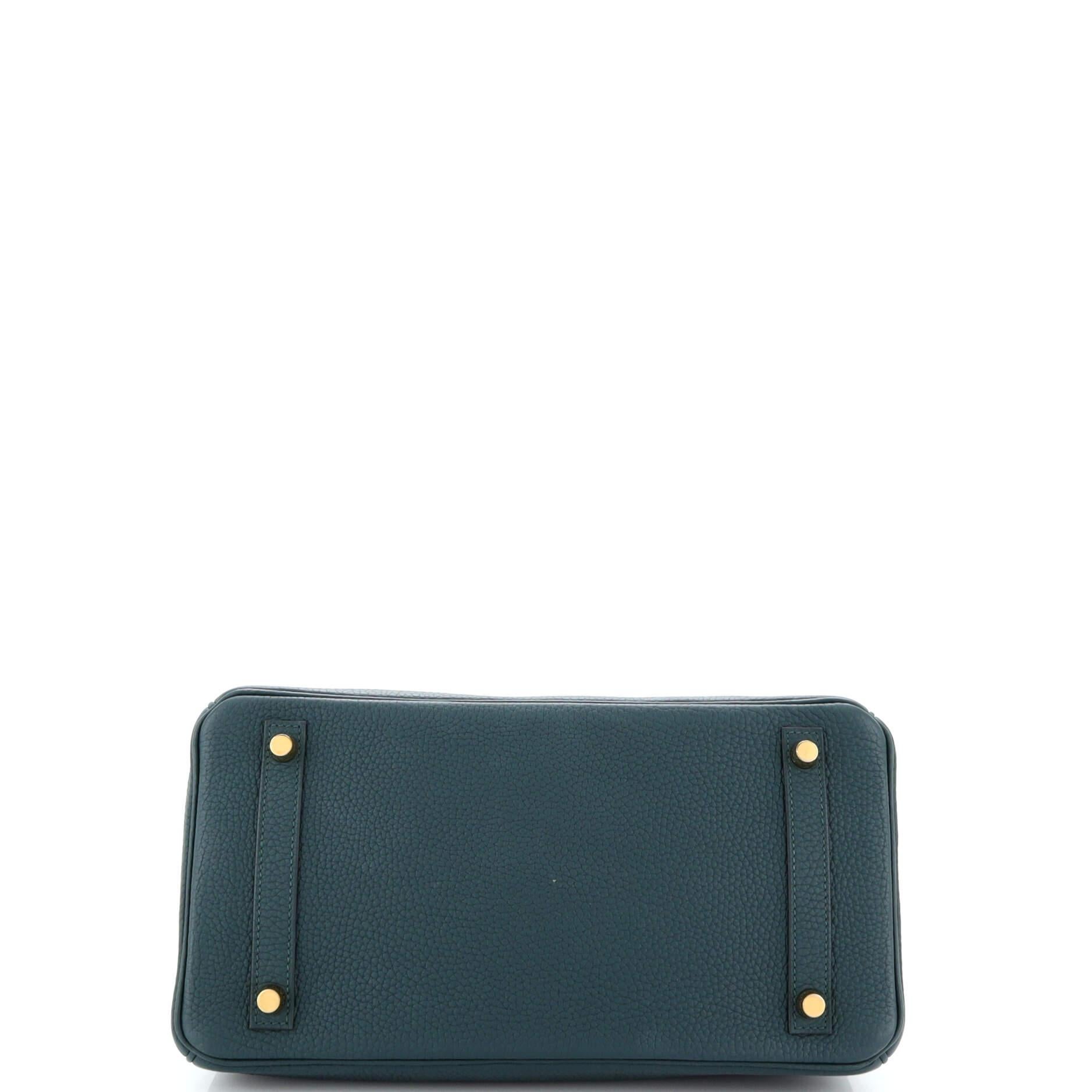 Hermes Birkin Handbag Vert Cypress Clemence with Gold Hardware 30 For Sale 1