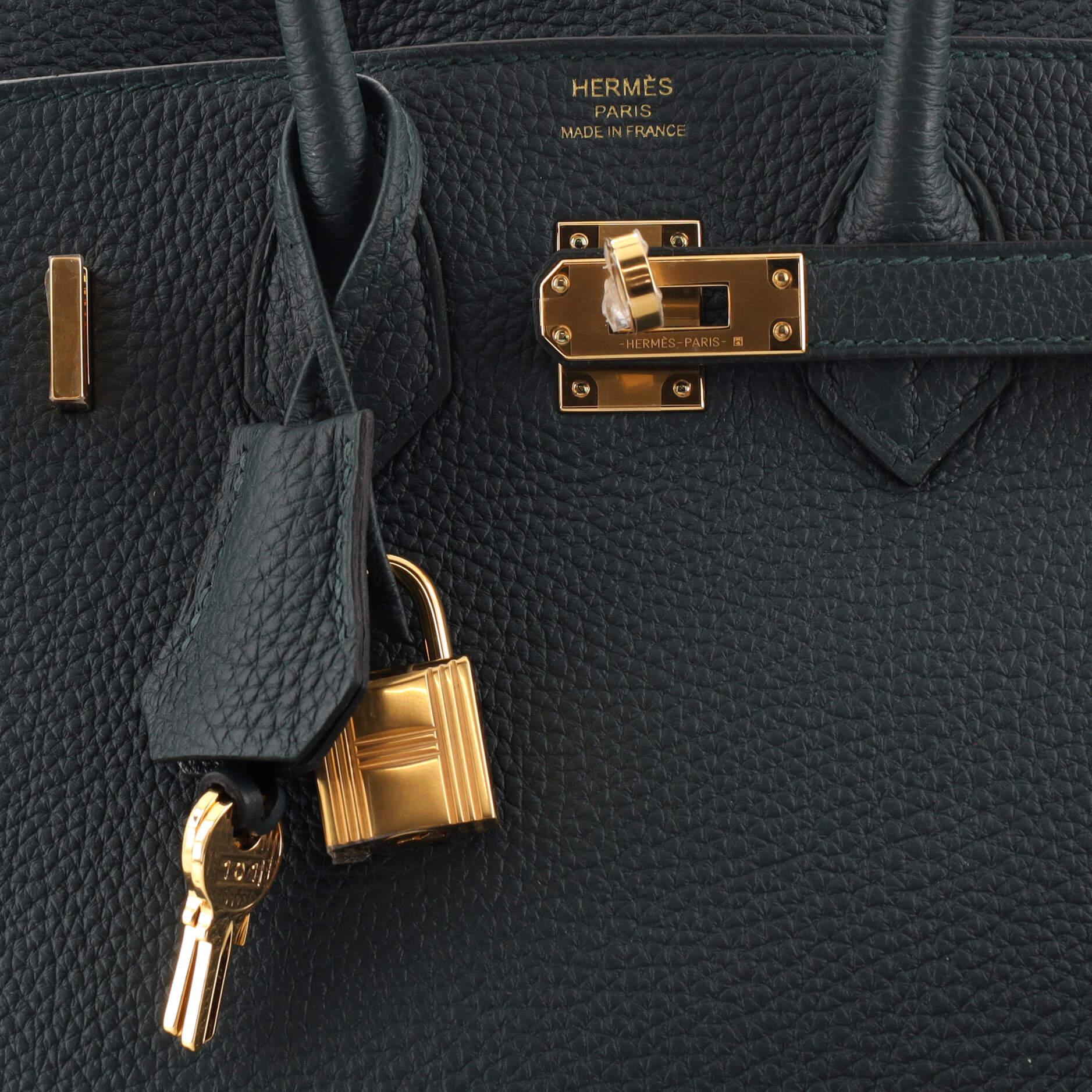 Hermes Birkin Handbag Vert Cypress Togo with Gold Hardware 25 3