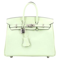 Hermes Birkin Handbag Vert Fizz Swift with Palladium Hardware 25
