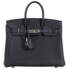 Hermes Birkin Handbag Vert Fonce Togo with Palladium Hardware 25