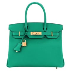 Hermes Birkin Handbag Vert Jade Epsom with Gold Hardware 30