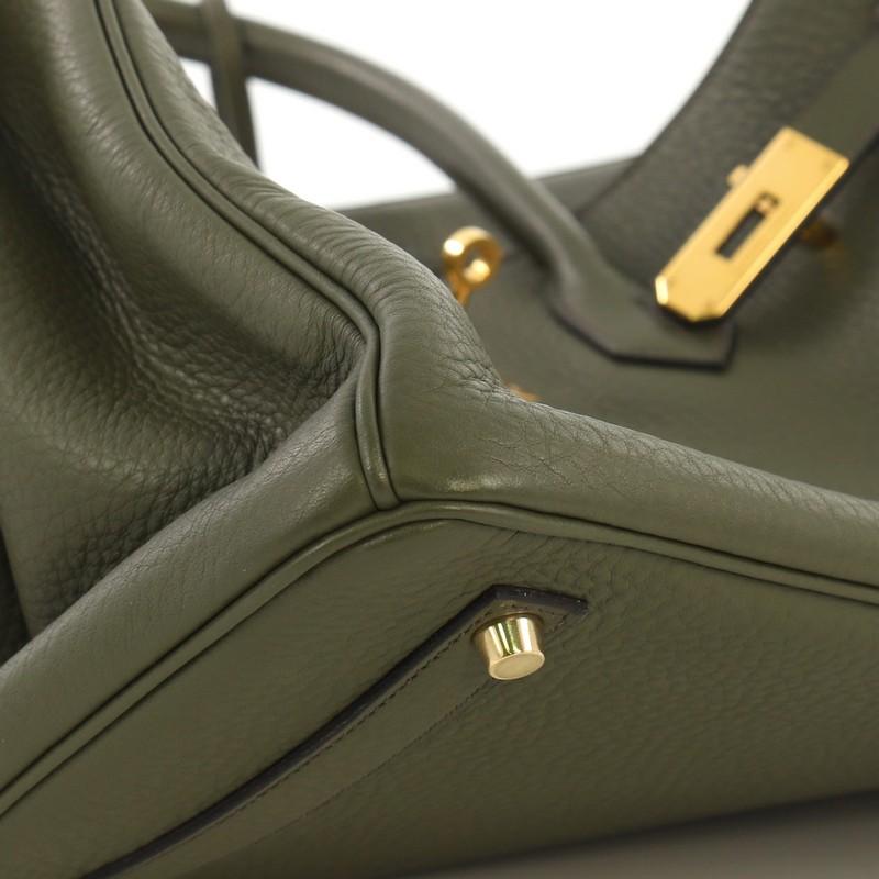 Hermes Birkin Handbag Vert Olive Clemence with Gold Hardware 35 1
