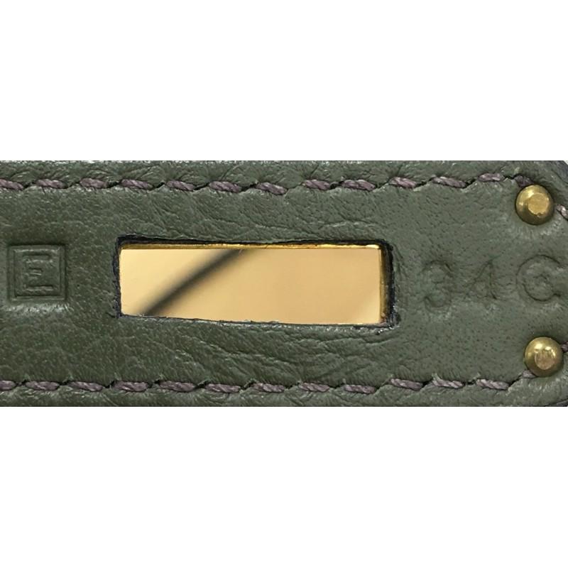 Hermes Birkin Handbag Vert Olive Clemence with Gold Hardware 35 3