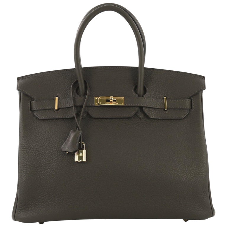 Hermès HERMES BIRKIN BAG 35 mint Green Leather ref.142534 - Joli Closet