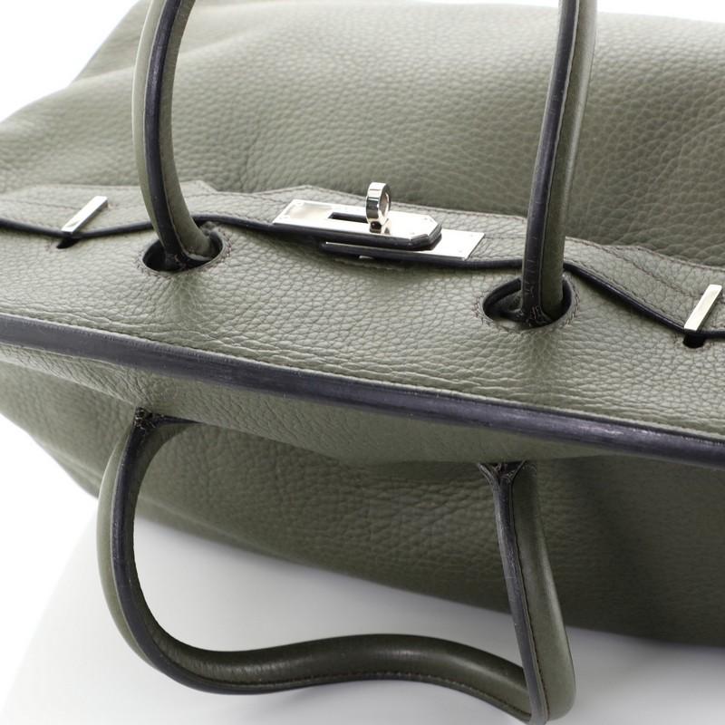 Hermes Birkin Handbag Vert Olive Clemence with Palladium Hardware 35 1