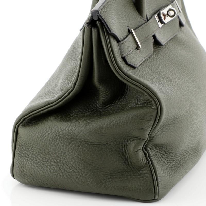 Hermes Birkin Handbag Vert Olive Clemence with Palladium Hardware 35 2