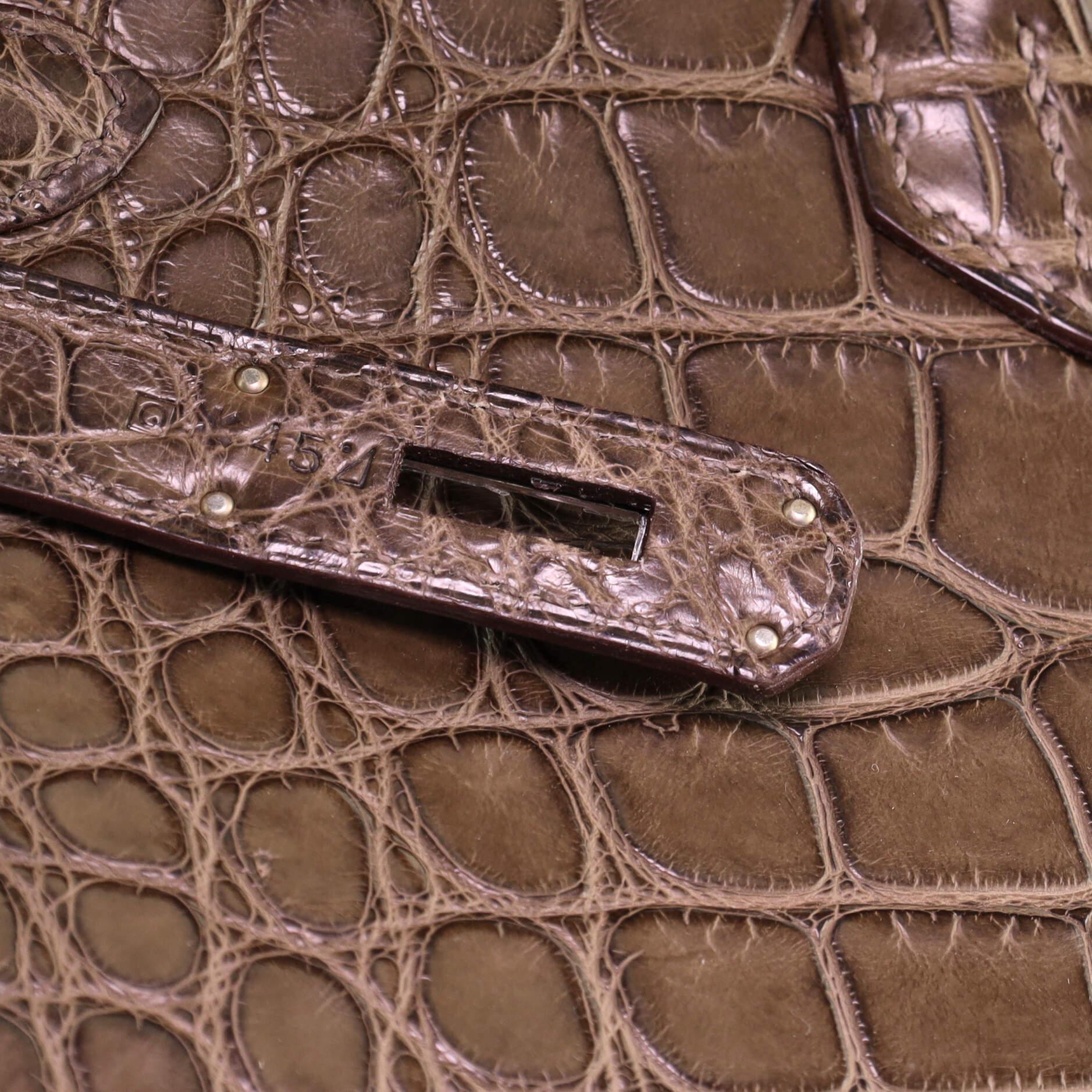 Hermes Birkin Handbag Vert Olive Matte Alligator with Palladium Hardware 40 5
