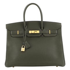 Hermes Birkin Handbag Vert Olive Togo With Gold Hardware 35 