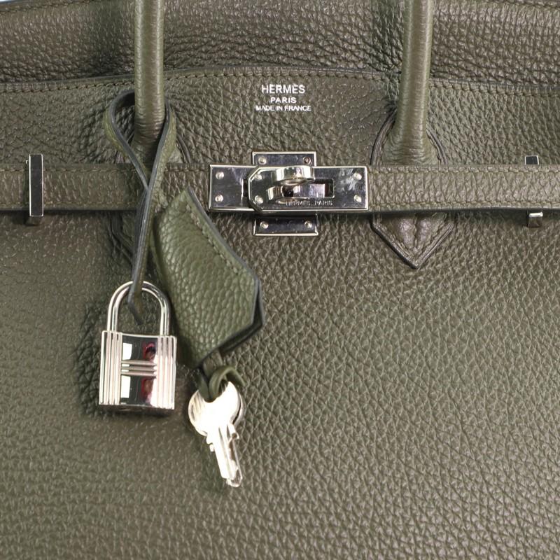 Gray Hermes Birkin Handbag Vert Olive Togo with Palladium Hardware 25