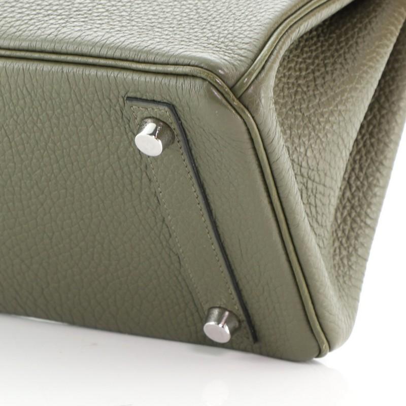 Hermes Birkin Handbag Vert Olive Togo with Palladium Hardware 25 In Good Condition In NY, NY