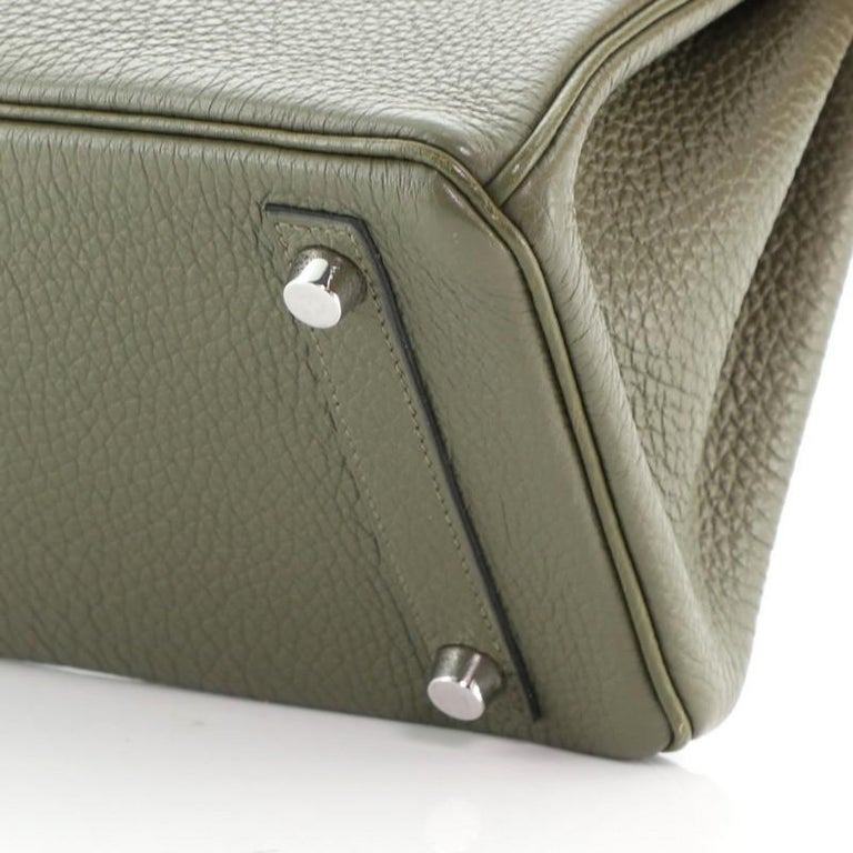Hermes Birkin Handbag Vert Olive Togo with Palladium Hardware 25