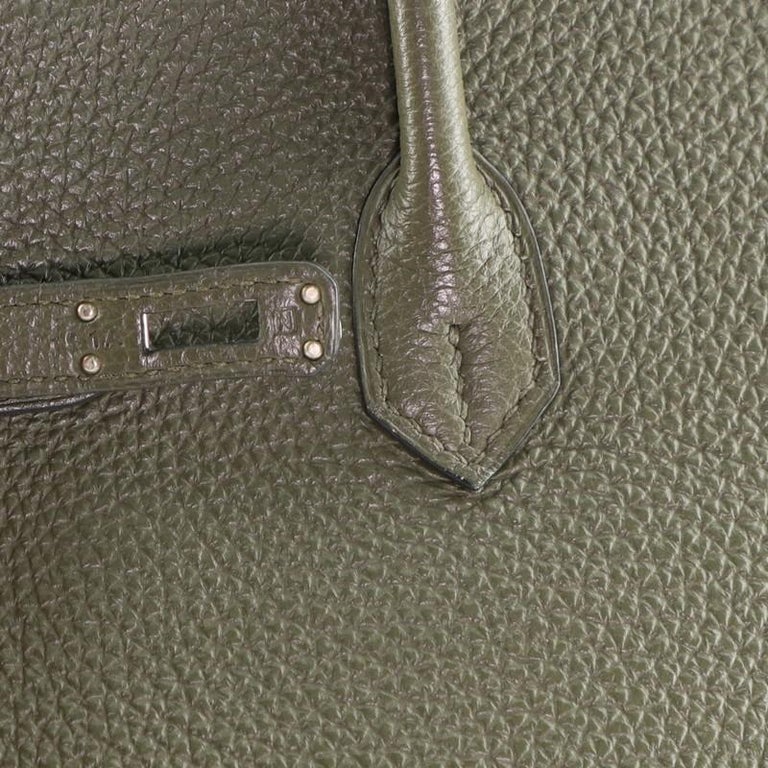 Hermes Birkin Handbag Vert Olive Togo with Palladium Hardware 25