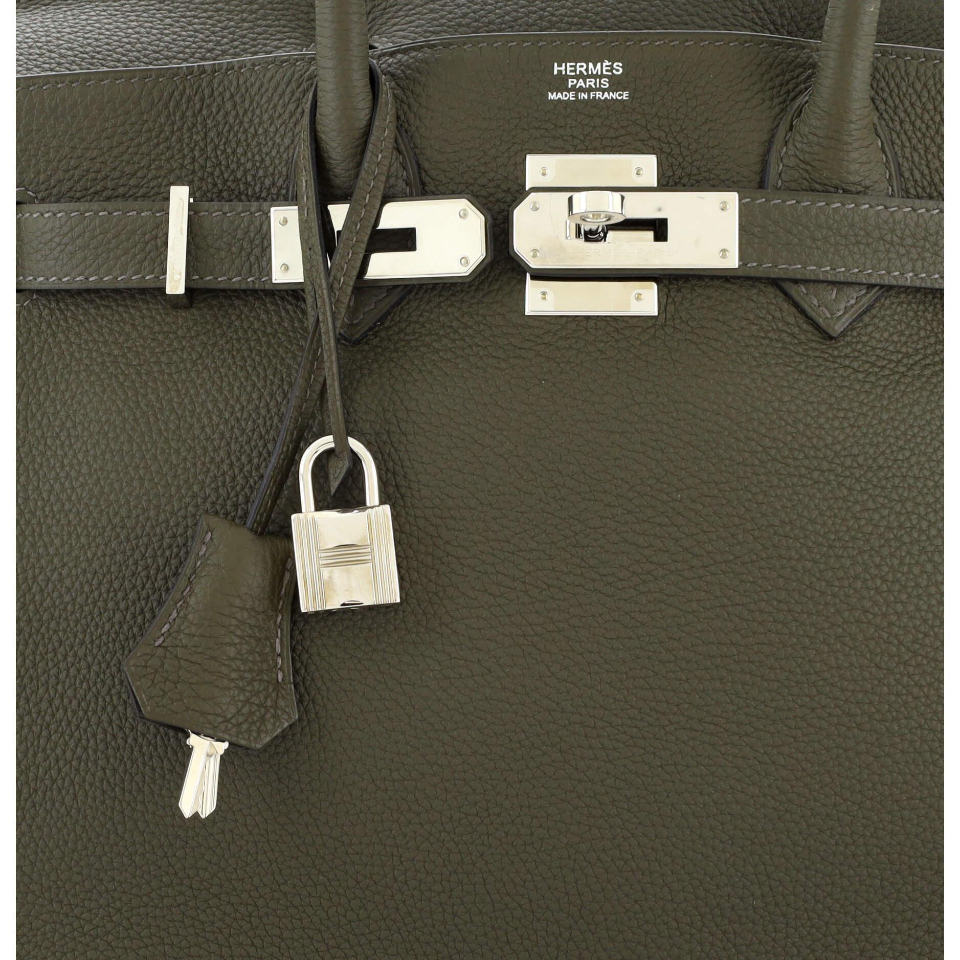 Hermes Birkin Handbag Vert Olive Togo with Palladium Hardware 30 3