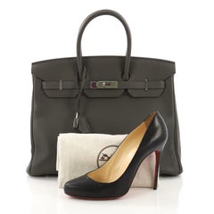 Hermes Birkin Handbag Vert Olive Togo with Palladium Hardware 35