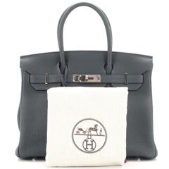 Hermes Birkin Handbag Vert Rosseau Togo with Palladium Hardware 30