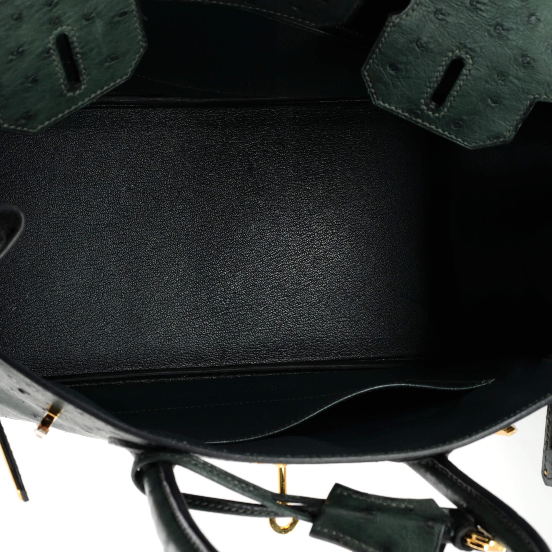 Hermes Birkin Handbag Vert Titien Ostrich with Gold Hardware 30 1