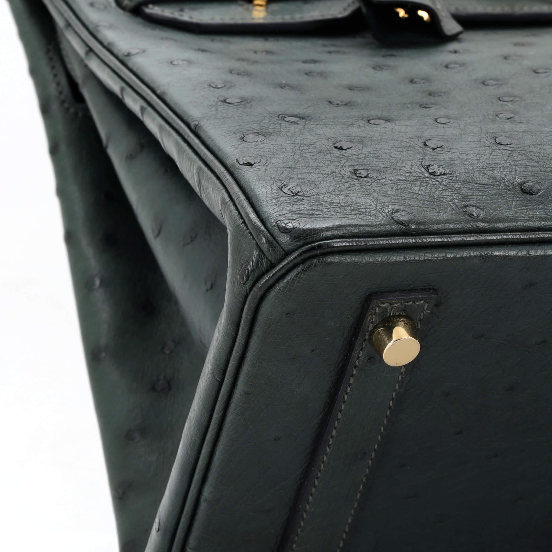 Hermes Birkin Handbag Vert Titien Ostrich with Gold Hardware 30 3