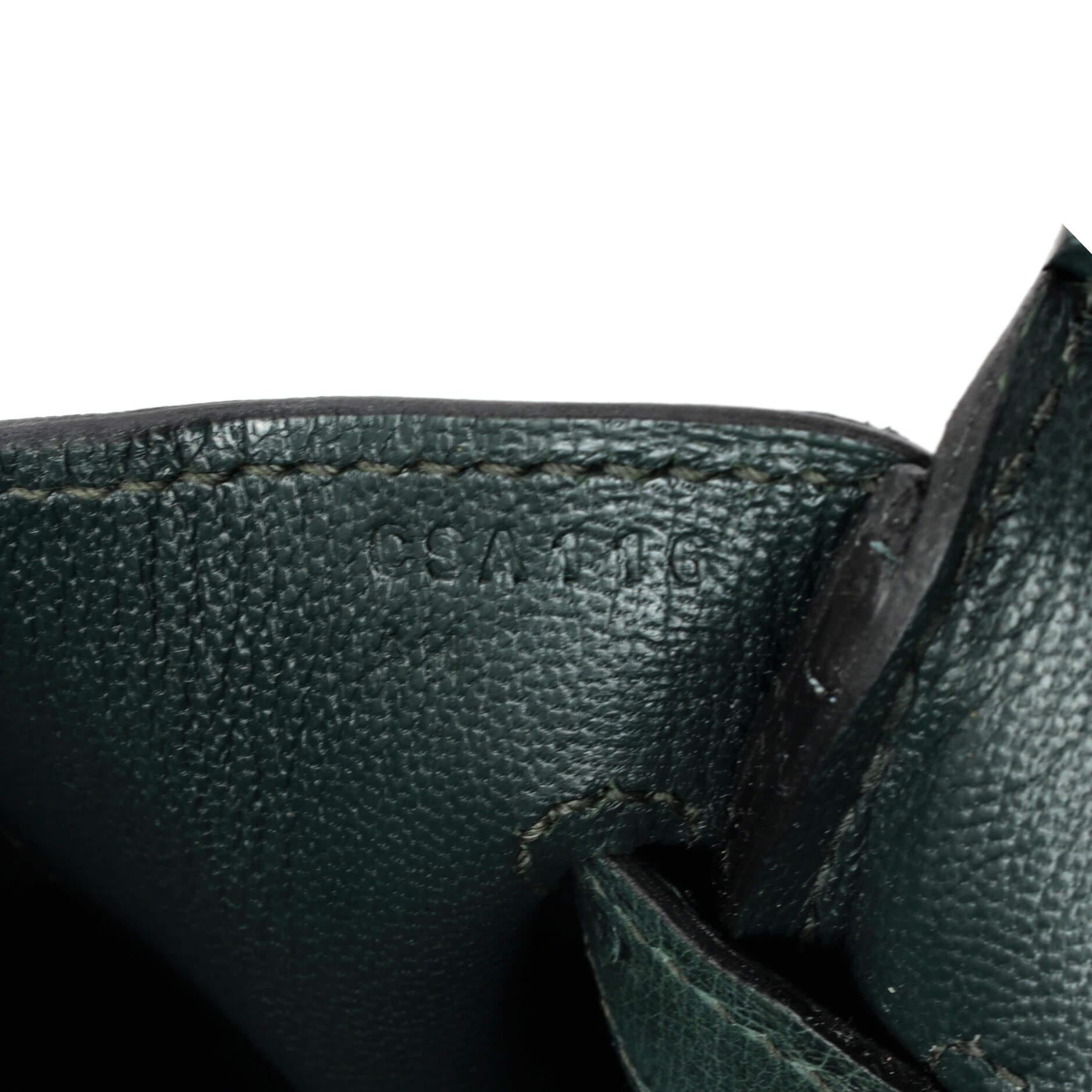 Hermes Birkin Handbag Vert Titien Ostrich with Gold Hardware 30 4